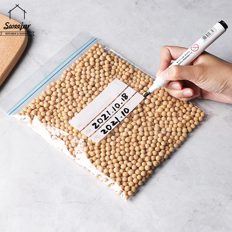 SWEEJAR Hộp túi đựng bảo quản thực phẩm trong tủ lạnh  từ PE có hai khóa kéo thiết kế dày chống ẩm