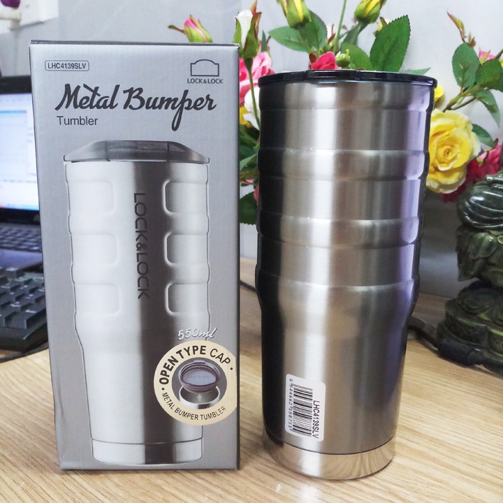 Ly Giữ Nhiệt Lock&Lock Metal Bumper Tumbler LHC4139SLV [550ML]