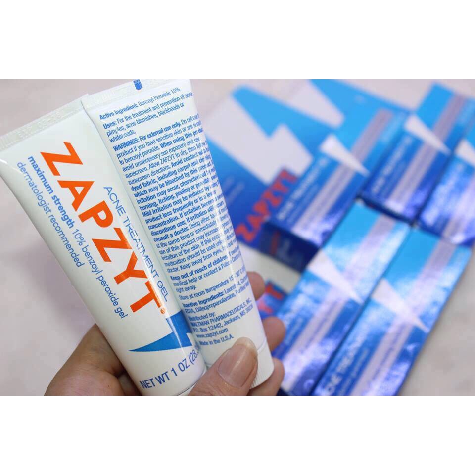 Kem Chấm Mụn Zapzyt Maximum Strength 10% Benzoyl Peroxide Acne Treatment Gel