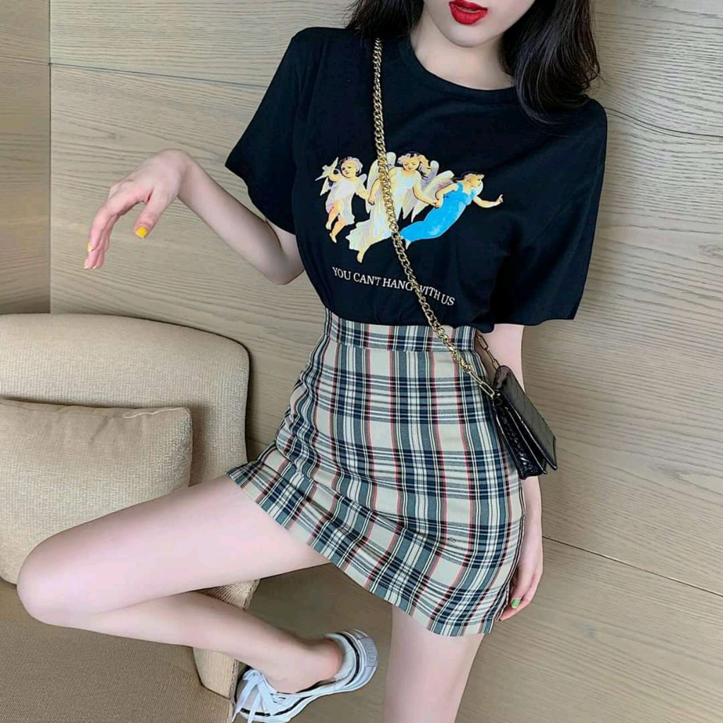 Set Chân Váy Kẻ Caro Kèm Áo Cautio PEONYB Nữ CAMA STORE V01 | BigBuy360 - bigbuy360.vn