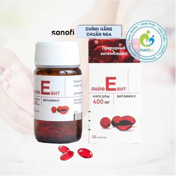 Vitamin E đỏ 400mg (30 viên) chống lão hóa, ổn định nội tiết cho phụ nữ từ 12 tuổi trở lên, Nga