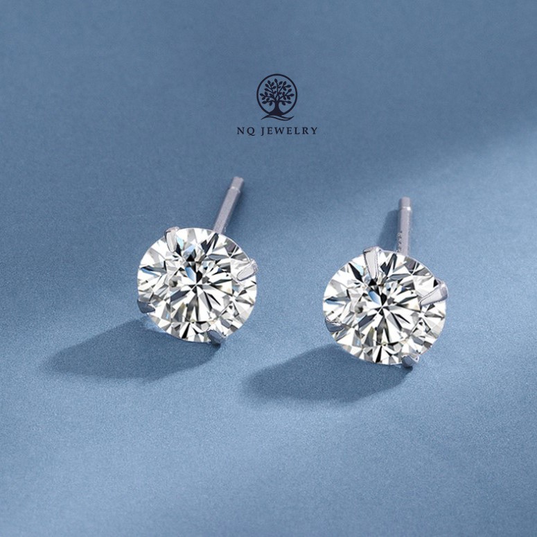 Bông tai nụ đít đẩy bạc S925 - Bông tai nụ bạc - NQ Jewelry