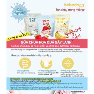 Sữa Chua Khô hoa quả BEBEDANG / PURE EAT cho bé ăn dặm