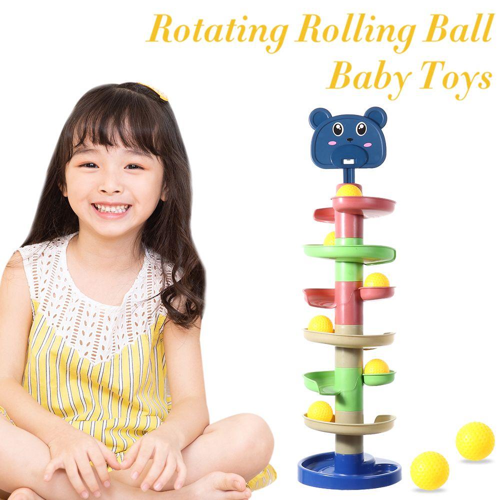 BEBETTERM Bộ Đồ Chơi Đường Ray Xoay Bằng Gỗ Giáo Dục Sớm Cho Bé