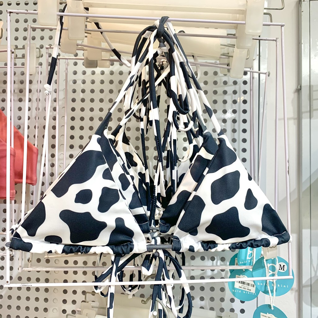 Áo bơi lẻ BOLD BIKINI tam giác cột dây họa tiết bò sữa | BigBuy360 - bigbuy360.vn