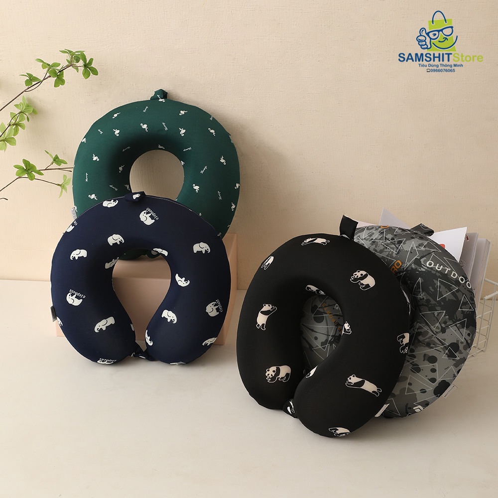 Gối Chữ U Cao Su Non  Mini Animal Cute, Gối Quàng Cổ Du Lịch, Máy Bay, Văn Phòng, Ô Tô Đa Năng GCU04