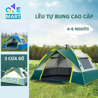 Lều Cắm Trại Du Lịch Tự Động 3-5 người, Chống Nước, Chống Tia Tử Ngoại, Lều Tự Bung