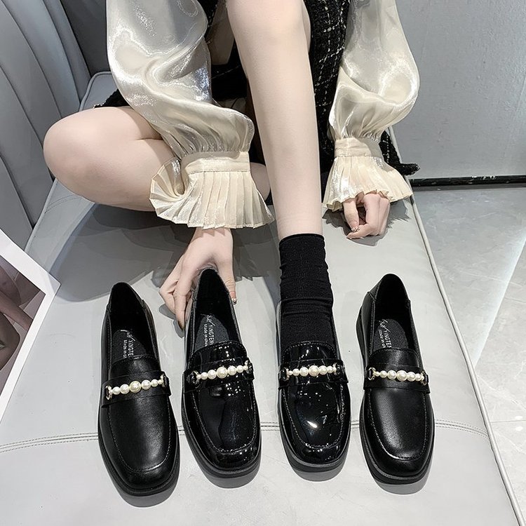 Giày Lười Da Đính Ngọc Trai Thời Trang Cho Nữ | BigBuy360 - bigbuy360.vn