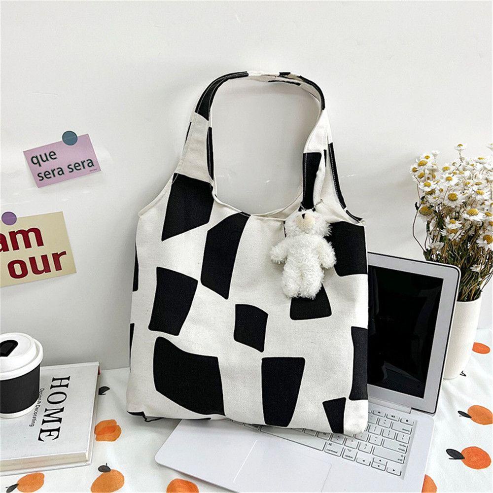 Túi Xách Canvas Cỡ Lớn Họa Tiết Cầu Vồng Thời Trang Xuân Hạ Cho Nữ