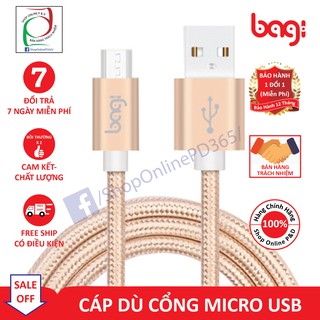|p&d sale| cáp dù micro usb sạc nhanh siêu bền - bagi