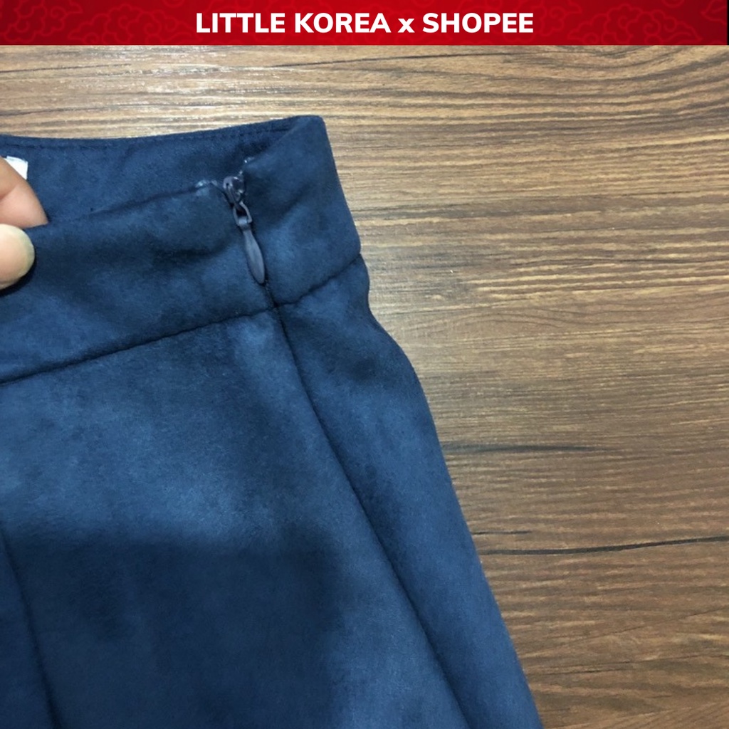 Quần Váy Nữ Da Lộn Cạp Cao Dáng Chữ A - LITTLE KOREA