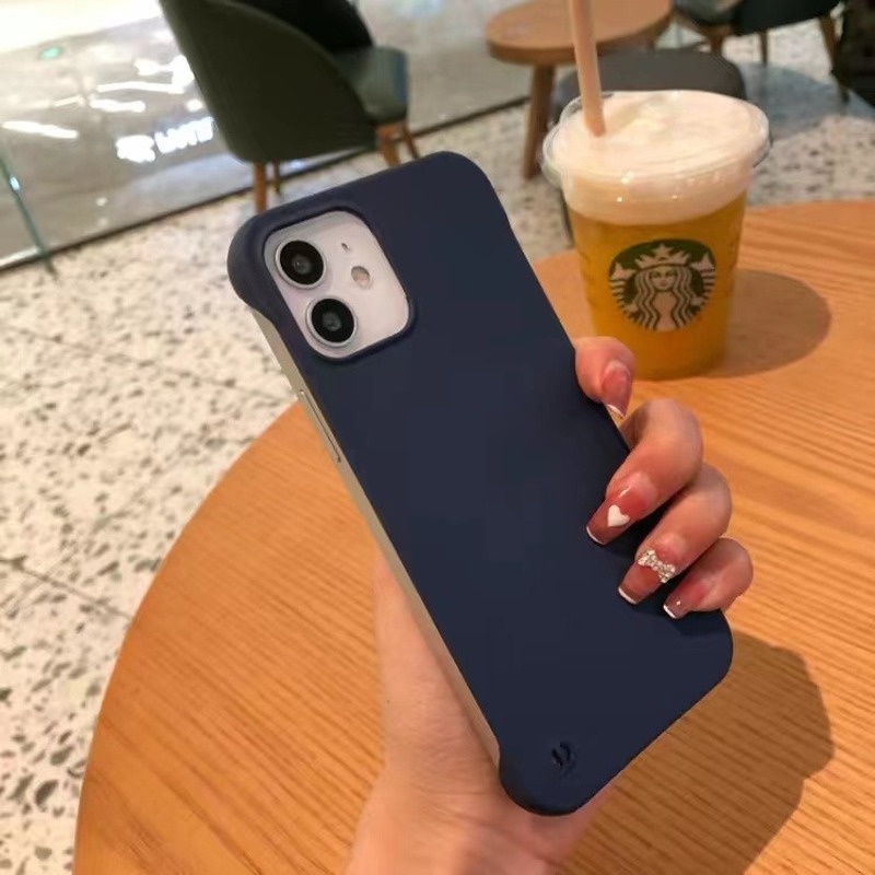Ốp Điện Thoại PC Cứng Trong Suốt Siêu Mỏng Không Viền Màu Cho iPhone 7 8 Plus X Xs Max Xr