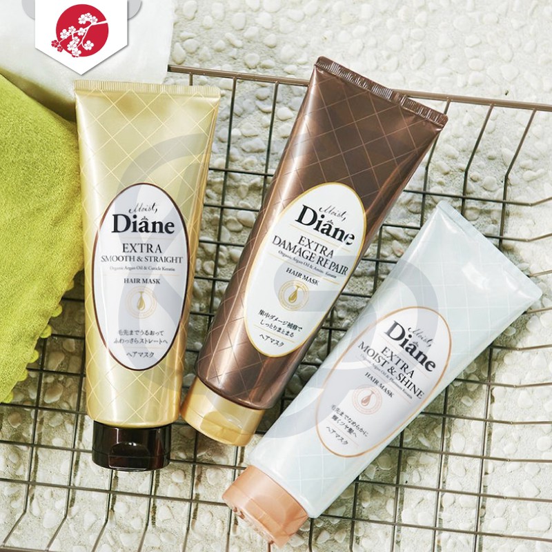 Mặt nạ tóc dành cho tóc hư tổn nặng Moist Diane Extra Damage Repair, nhuộm tẩy Diane Miracle You Damage Repair Hair Mask