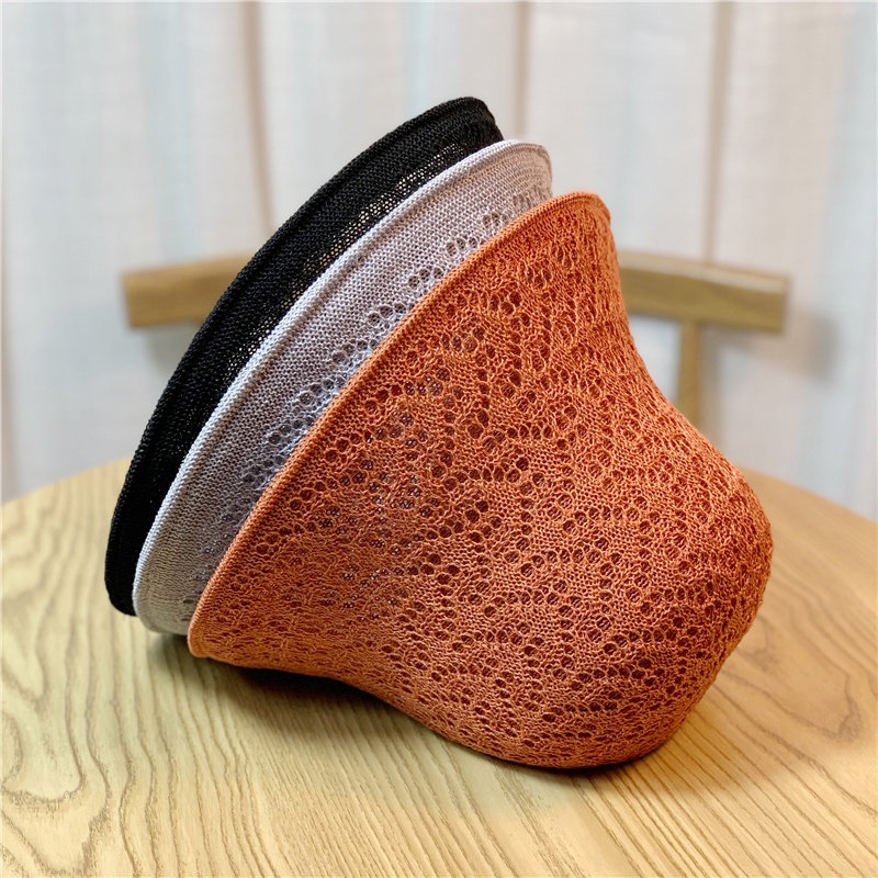 Mũ che nắng mỏng màu trơn hai mặt thoáng khí thời trang mùa hè thu cho nữ