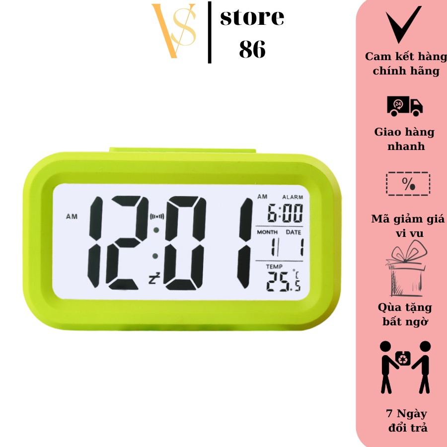 Đồng hồ báo thức đa năng điện tử để bàn màn hình LCD đa chức năng VS STORE