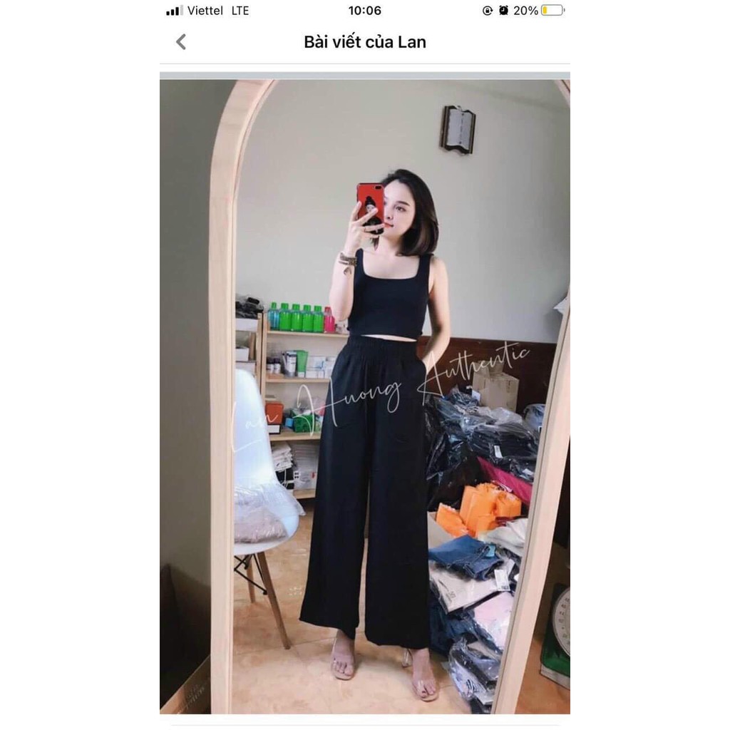 Quần ống rộng culottes chất đũi lưng cao thời trang LADYA STORE M225