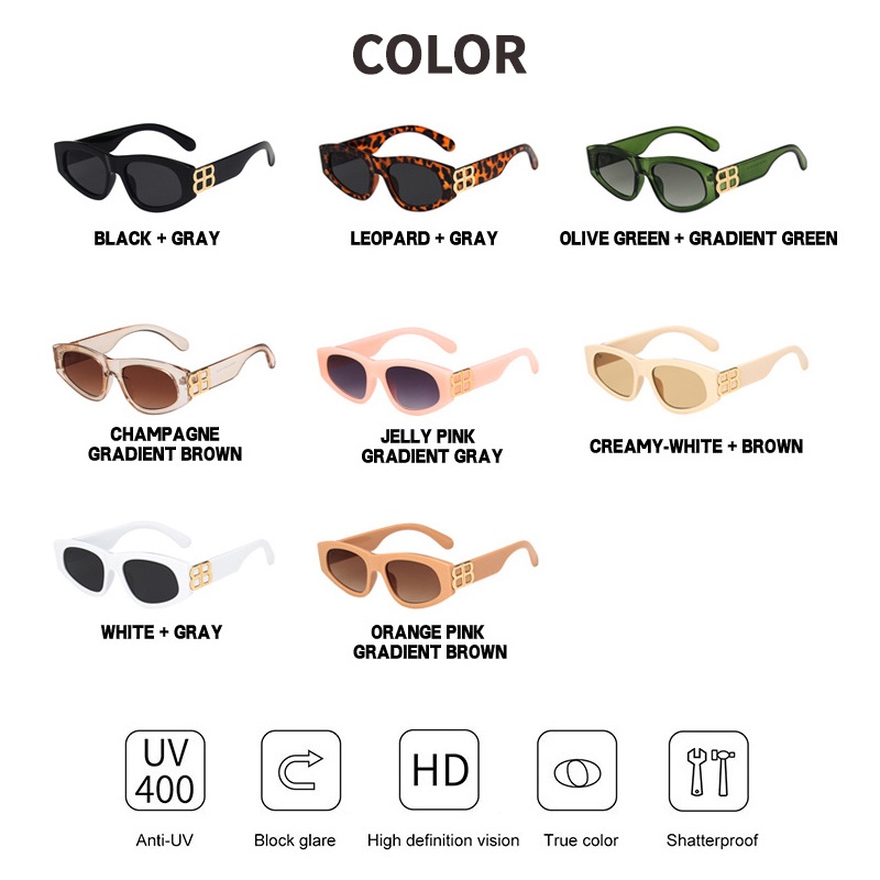 (KIQI-FASHION) COD Kính Mát Gọng Mắt Mèo Phong Cách Retro