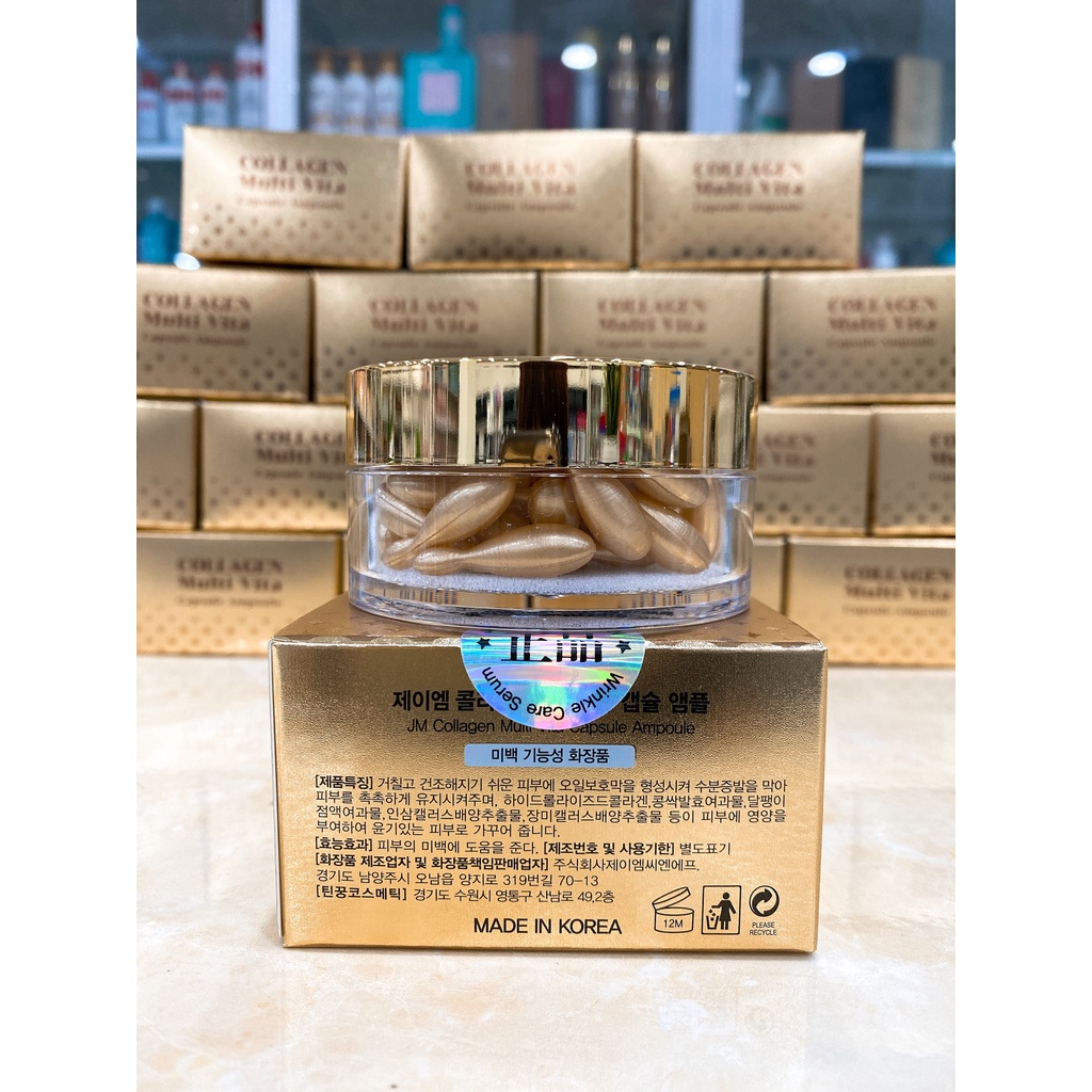 (Hộp 38 Viên) Serum Collagen Tươi JM Collagen Multi Vita Capsule Ampoule Hàn Quốc