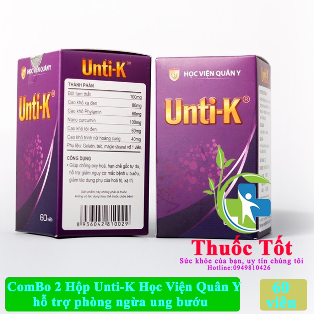 Combo 2 Hộp Unti K Học viện Quân Y💊 FREESHIP ️💊 Hỗ Trợ Bệnh Nhân Ung Thư