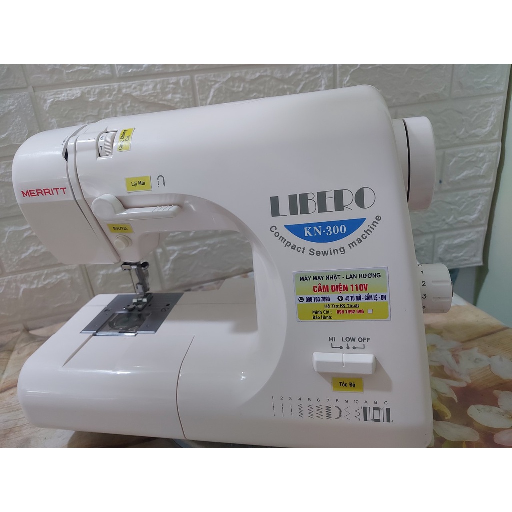 Máy May Gia Đình Nhật Bản Singer Merit Libero KN- may cơ bản- cam kết không kén vải- Kích thước 30x15x20 - màu trắng