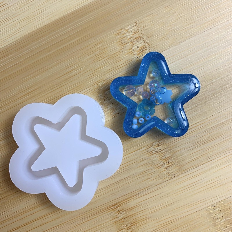 Sa Khuôn Silicone Làm Móc Khóa Hình Ngôi Sao