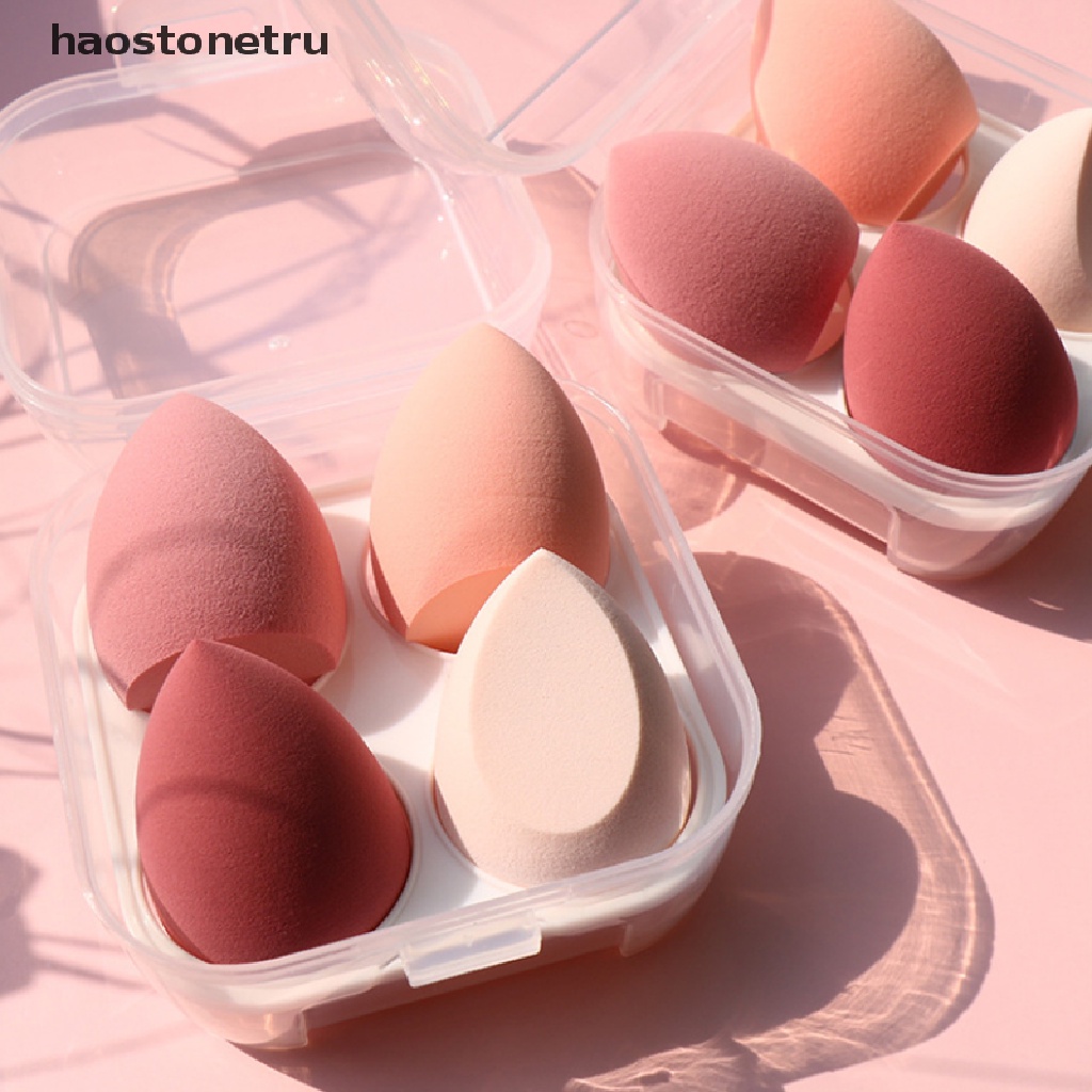 Bộ 4 mút trang điểm với hộp lưu trữ đồ dùng làm đẹp