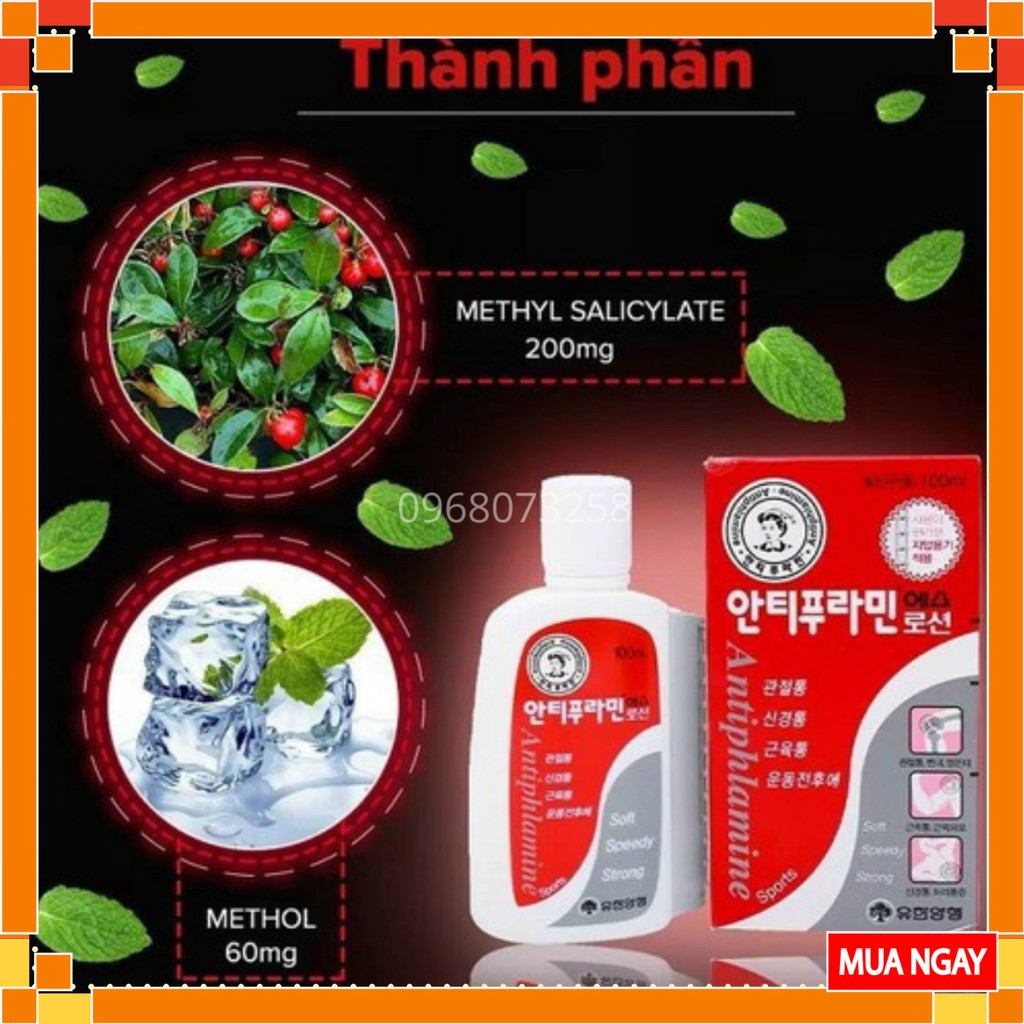 Dầu Nóng Hàn Quốc Antiphlamine 100ml – Dầu Xoa Bóp Chăm Sóc Sức Khỏe Xương Khớp Hiệu Quả