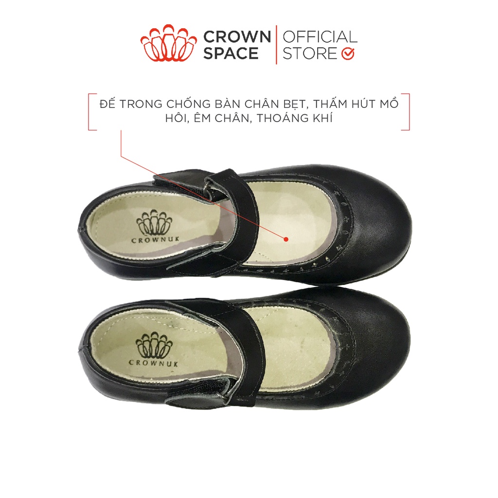 Giày Búp Bê Đi Học Bé Gái Crown Space UK School Shoes CRUK3040 Cao Cấp Nhẹ Êm Thoáng Mát Size 30-36/4-14 Tuổi