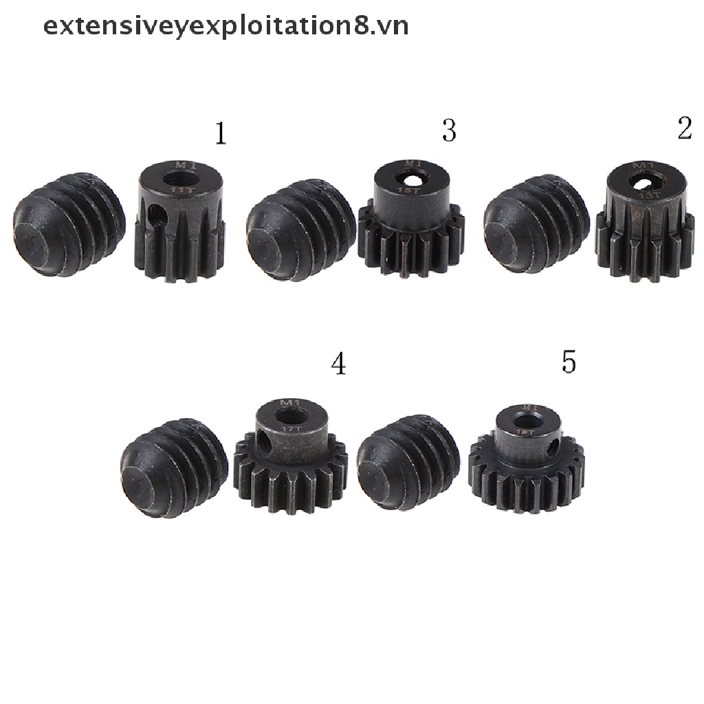Bộ Bánh Răng Động Cơ M1 5mm 11t 13t 15t 17t 19t Cho Xe Điều Khiển Từ Xa 1 / 8