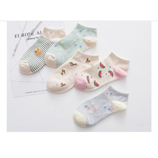 Set 5 Đôi Vớ Tất Nữ Dễ Thương Style Hàn