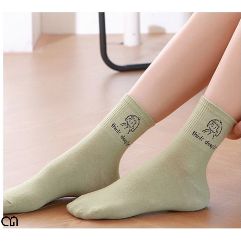 Tất Cổ Ngắn Nữ Thời Trang Hàn Quốc - Vớ Nữ Ngắn Họa Tiết Dễ Thương Nhiều Màu Phong Cách Unisex