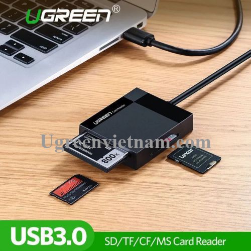 Đầu đọc thẻ nhớ SD/TF/CF/MS chuẩn USB 3.0 Ugreen 30229