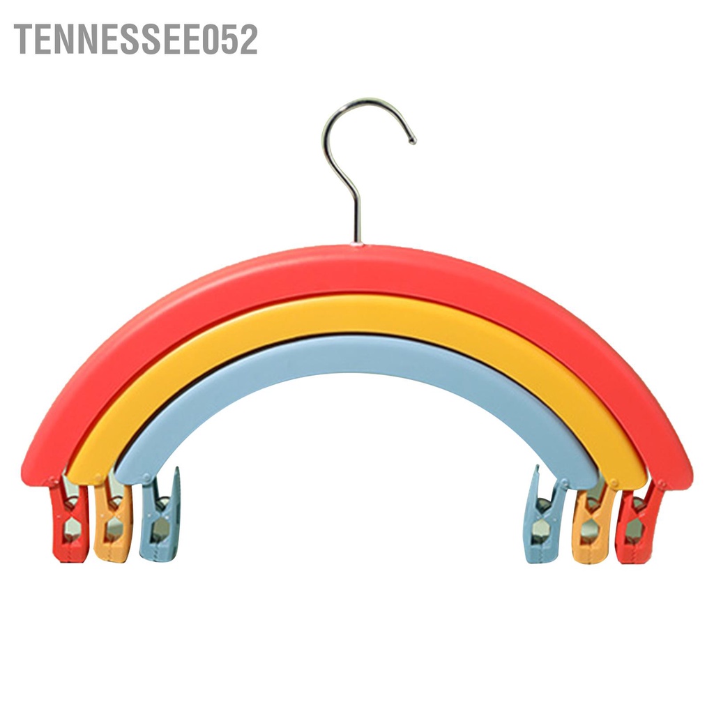 Tennessee052 Móc treo cầu vồng đa năng có thể thu gọn xoay với kẹp vô giá cho quần áo