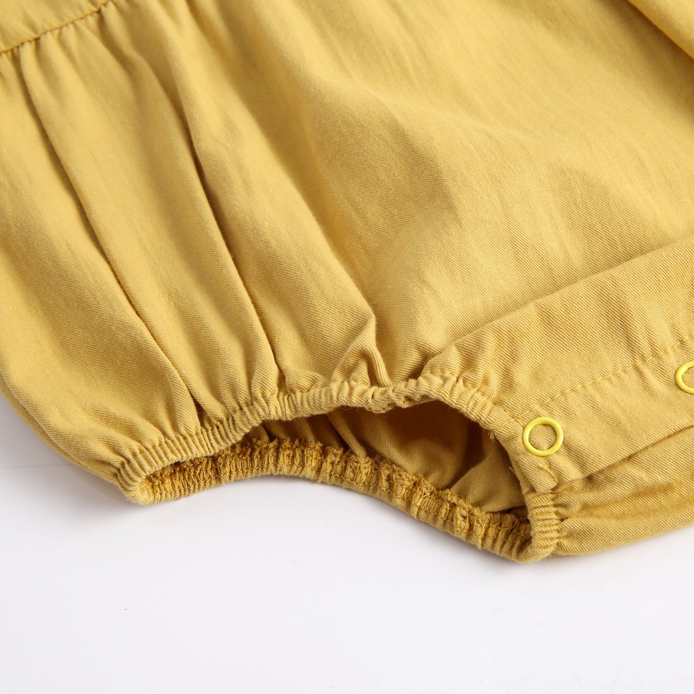 Bộ Đồ Liền Thân Sanlutoz Dành Cho Bé Gái Được Làm Từ Cotton Tay Dài Màu Vàng