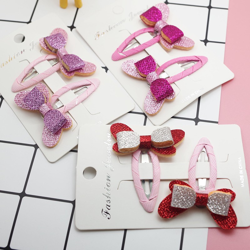 ☀ sunny ღ Baby Girls Hair Clips Hair Accessories Bowknot Shape Hair Pin Princess Set