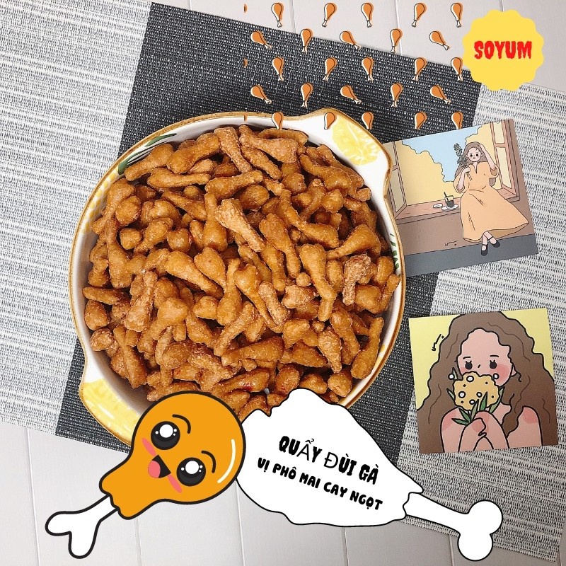 1KG BÁNH ĐÙI GÀ CAY MẶN