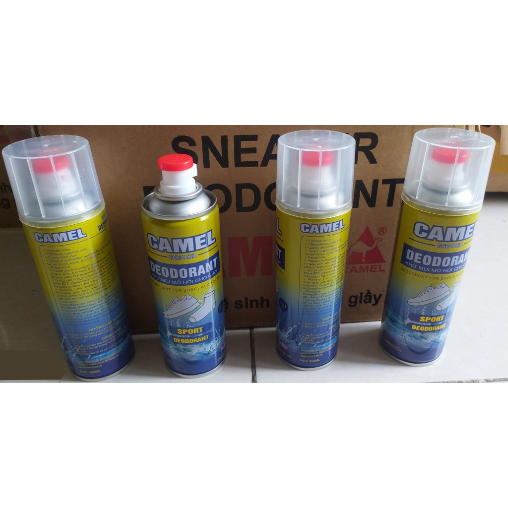 Chai xịt diệt khuẩn, khử mùi hôi giày Camel, hương thơm nhẹ tự nhiên, dung tích 260ml Công nghệ Mỹ