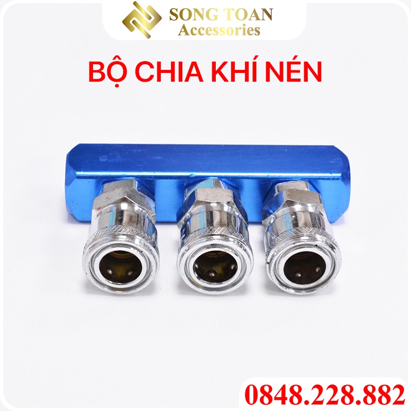 Đầu Chia Khí Nén & Đầu Vuông SML SMT SMM SMX - Có Đầu Cái Trục Bi Kèm Theo Phân Loại Chia 2 3 4 5 - Ren Trong 13