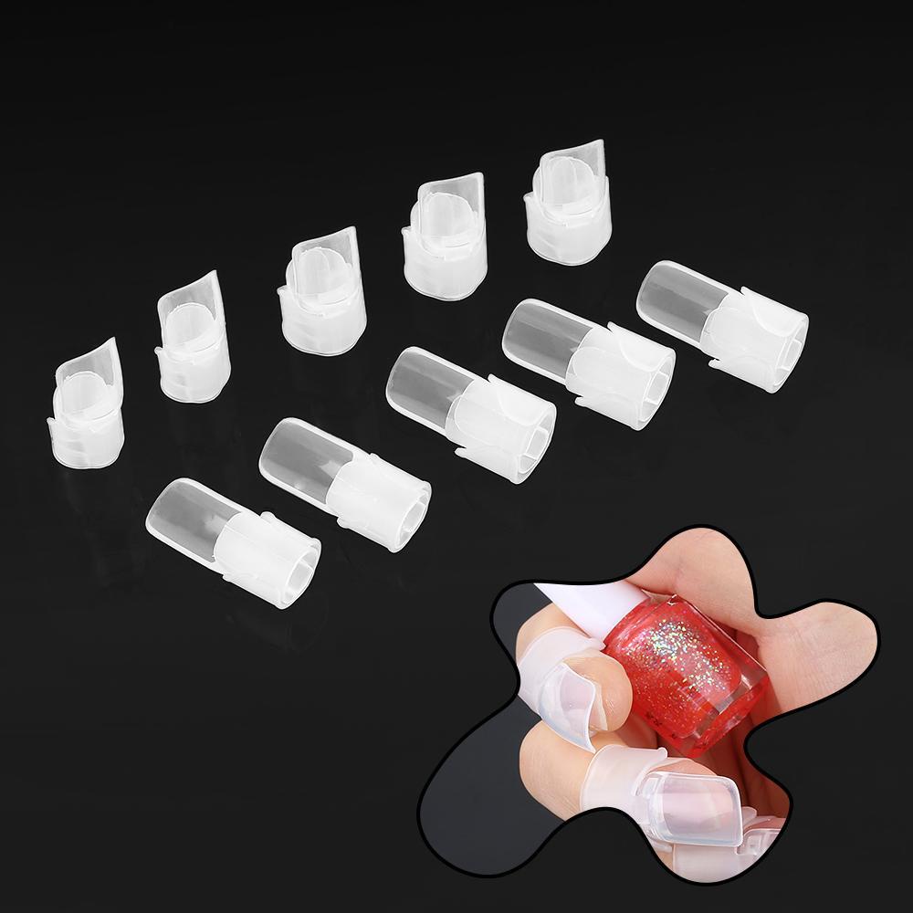 SOFTNESS Bộ 10 Kẹp Trong Suốt Bảo Vệ Móng Tay Ốp