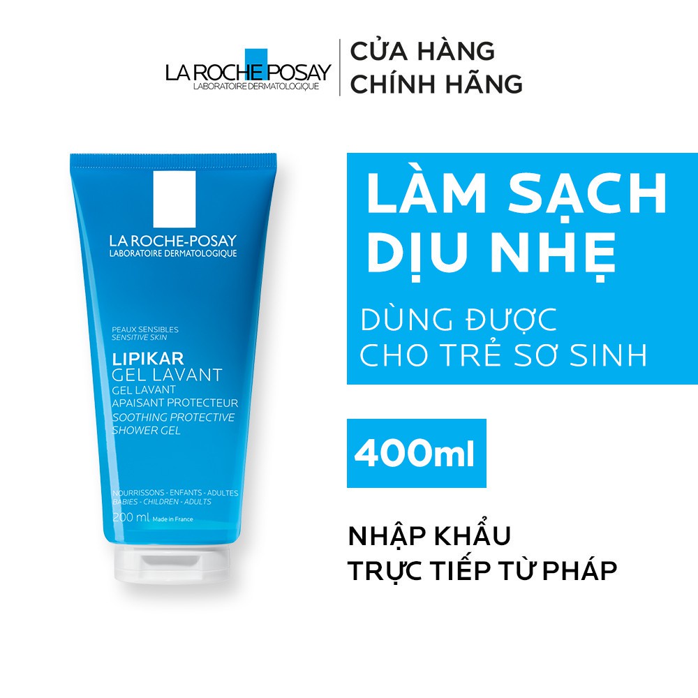 Gel tắm giúp làm sạch làm dịu bảo vệ da dành cho da nhạy cảm phù hợp cho trẻ em La Roche-Posay Lipikar Shower Gel 200ml.