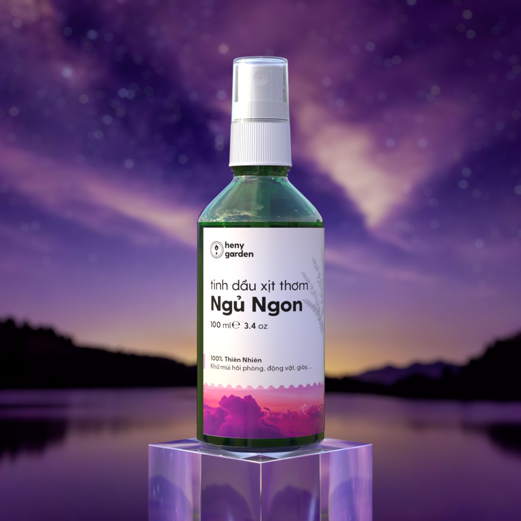 Xịt Thơm Hương Ngủ Ngon 100ml | Khử Mùi Phòng, Mùi Hôi Giày, Diệt Khuẩn | Tặng Tinh Dầu Mẫu Thử | Heny Garden