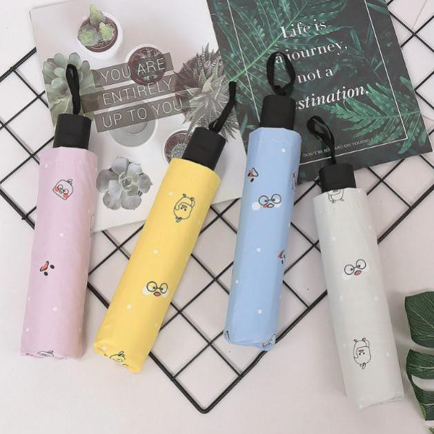 Ô dù hoạt hình vịt con dễ thương che nắng che mưa chống tia UV PK21