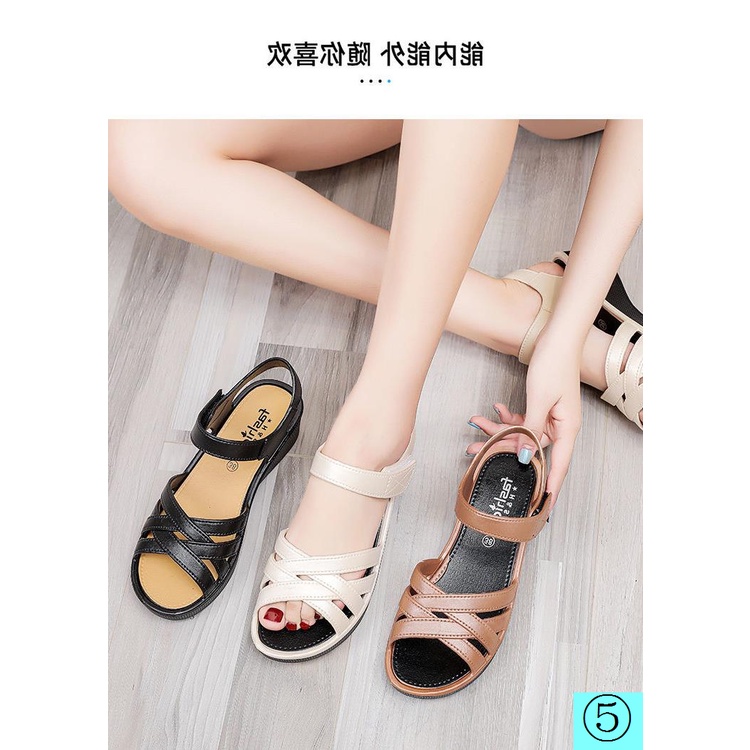 Giày Sandal Cao Su Đế Mềm Size Lớn 2022 Cho Phụ Nữ Trung Niên