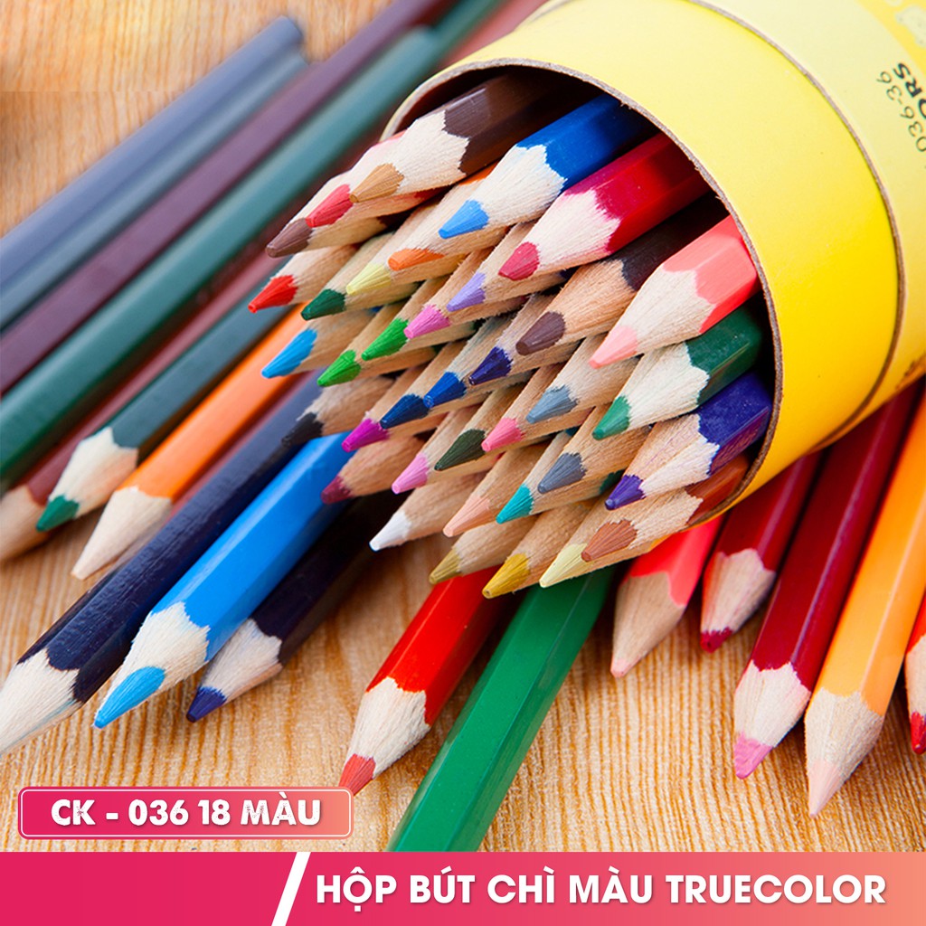 Hộp bút chì màu Truecolor CK-036 18 màu