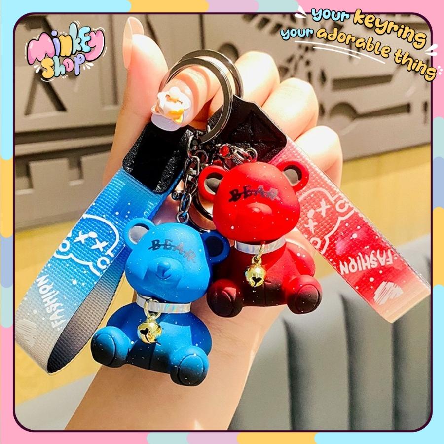 Móc Khóa Gấu Nhám Đáng Yêu Với Nhiều màu sắc Cute Phụ Kiện Túi Xách Balo Cặp Xách Dễ thương 02MKG -MinKey