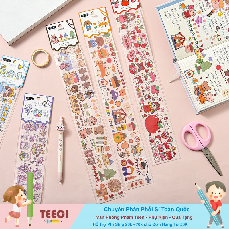 Bộ Tấm Miếng Sticker Hình Dán Hoạt Hình Nhật Bản Trang Trí Sổ Tay Nhật Ký Điện Thoại T694