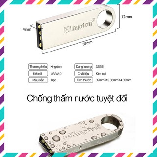 [TBinh]  USB Kingston 64Gb/32Gb/16Gb/8Gb/4Gb/2Gb SE9 - Vỏ Kim Loại - USB 2.0, chống nước, Bảo hành 2 Năm nakha