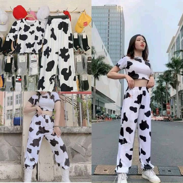 Áo Croptop Bò Sữa dáng rộng phong cách Ulzzang hottrend