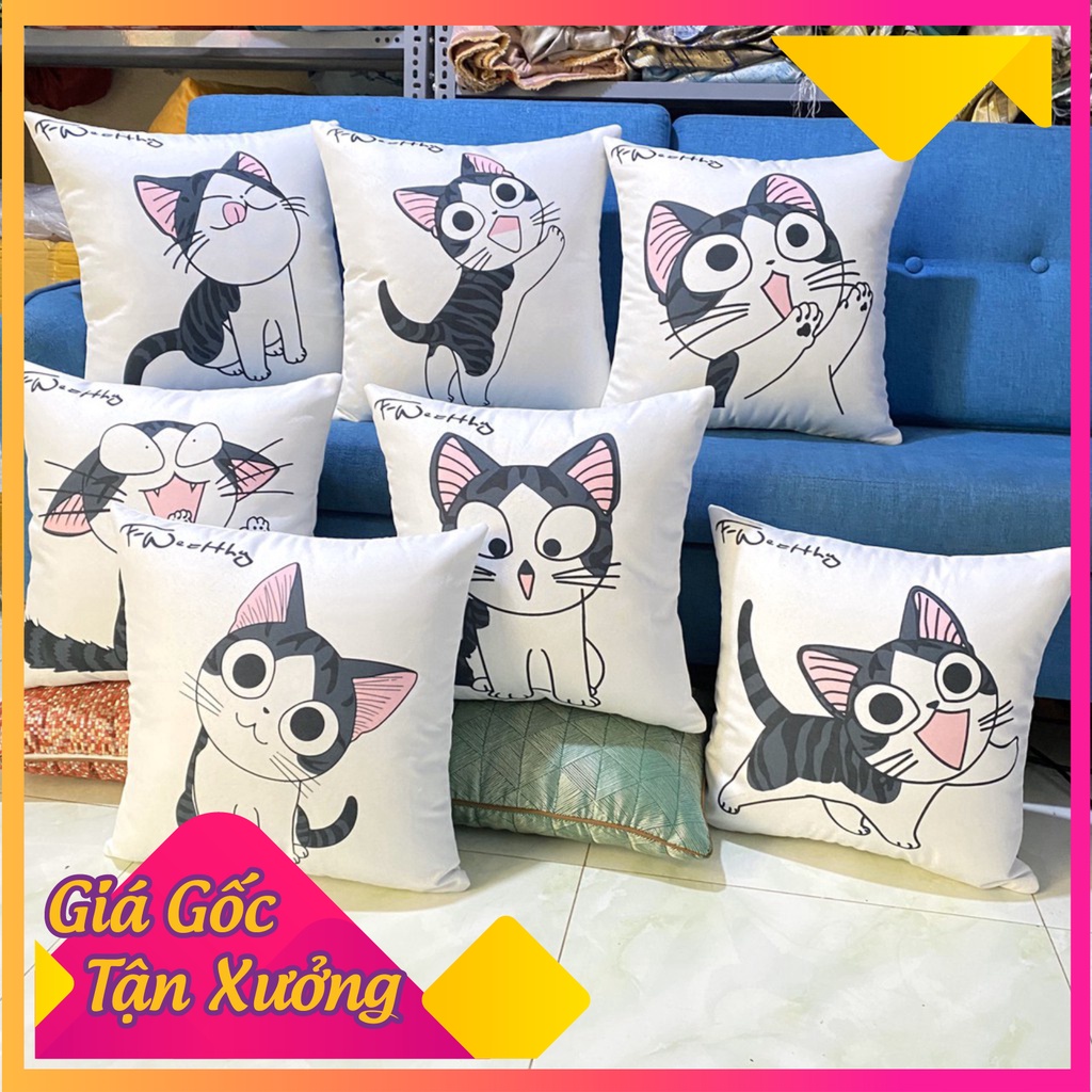 Gối Tựa Lưng | Gối Tựa Sofa, Gối Vuông Trang Trí In Hoạt Tiết Hoa Lá Hiện Đại Kích Thước 45x45cm