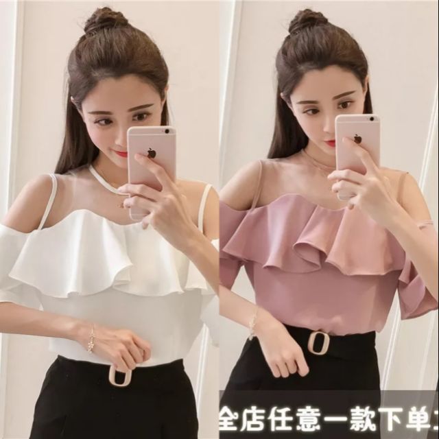 Áo trễ vai ren quảng châu